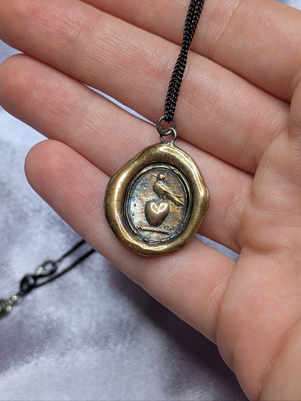 Pyrrha Martlet & Heart Talisman Pendant Necklace